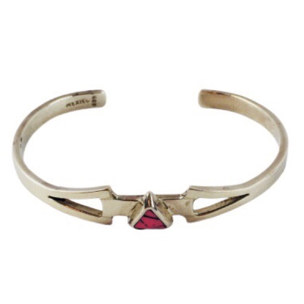 Vintage Sterling Silver Cuff Bracelet Triangle